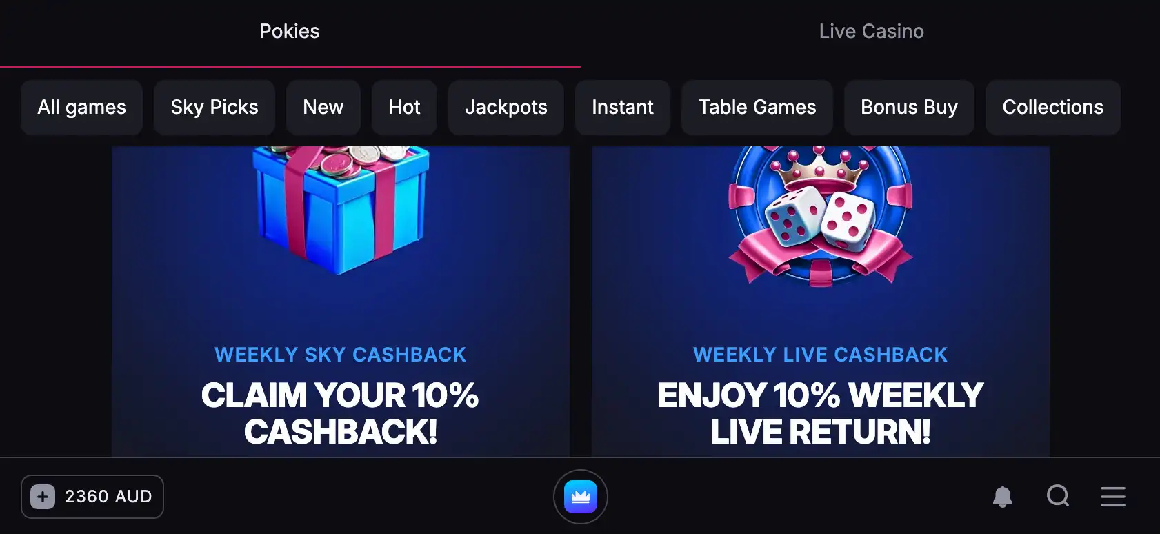 skycrown casino app download